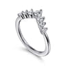 Curved Wedding Ring in 14k White Gold with Round Natural Diamond at Gabriel & Co.