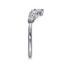 Curved Wedding Ring in 14k White Gold with Round Natural Diamond at Gabriel & Co.