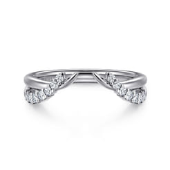 Curved 14K White Gold Diamond Open Anniversary Band