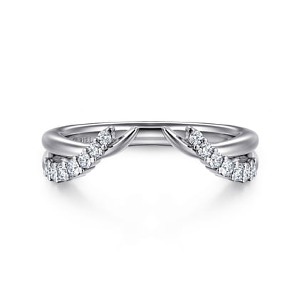 Curved 14K White Gold Diamond Open Anniversary Band