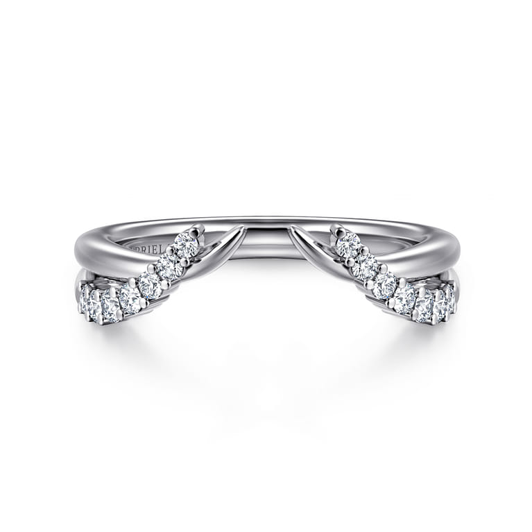 Open Ring Wedding Ring in 14k White Gold with Round Natural Diamond at Gabriel & Co. - Shot 1