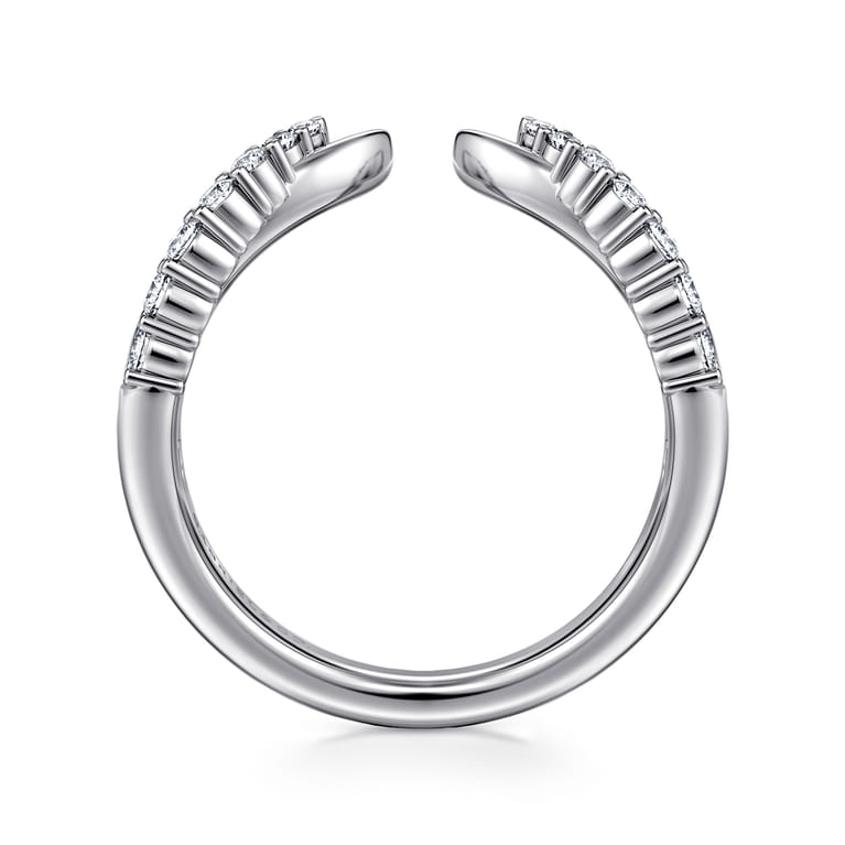 Open Ring Wedding Ring in 14k White Gold with Round Natural Diamond at Gabriel & Co. - Shot 2