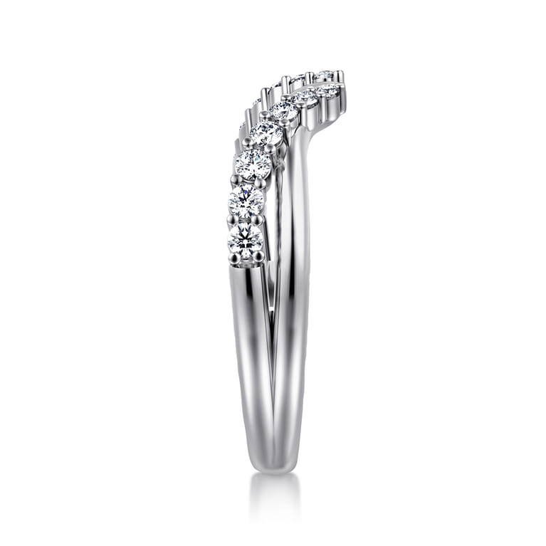 Open Ring Wedding Ring in 14k White Gold with Round Natural Diamond at Gabriel & Co. - Shot 4