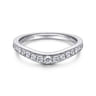 Curved Wedding Ring in 14k White Gold with Round Natural Diamond at Gabriel & Co.