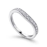 Curved Wedding Ring in 14k White Gold with Round Natural Diamond at Gabriel & Co.