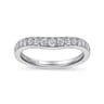 Curved Wedding Ring in 14k White Gold with Round Natural Diamond at Gabriel & Co.