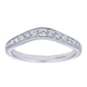 Curved Wedding Ring in 14k White Gold with Round Natural Diamond at Gabriel & Co.
