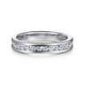 Curved 14K White Gold Diamond Wedding Band - 0.45 ct