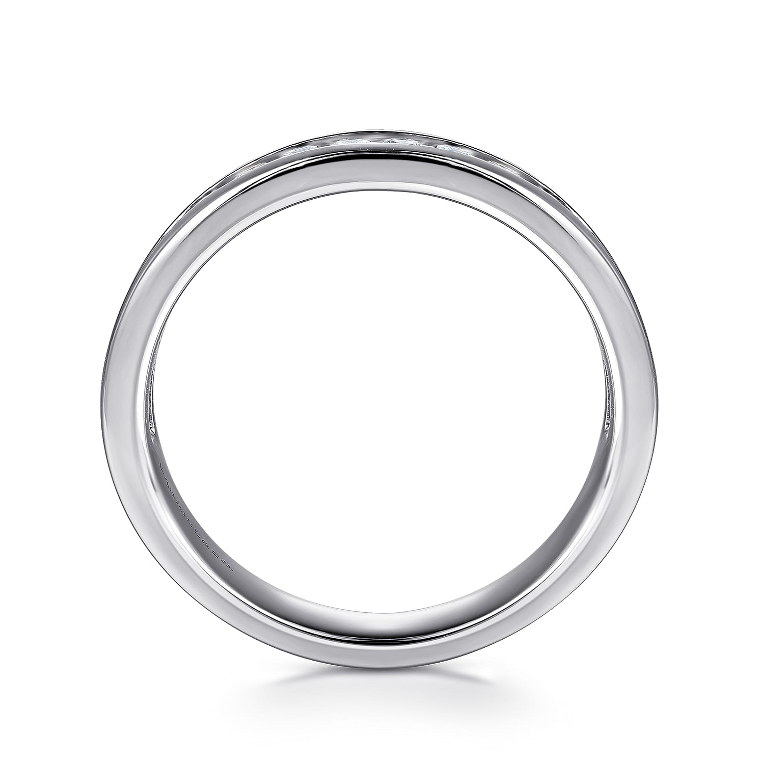 Curved 14K White Gold Diamond Wedding Band - 0.45 ct - Shot 2