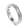 Curved 14K White Gold Diamond Wedding Band - 0.45 ct