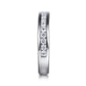 Curved 14K White Gold Diamond Wedding Band - 0.45 ct