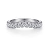 Curved Wedding Ring in 14k White Gold with Round Natural Diamond at Gabriel & Co.