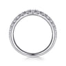 Curved Wedding Ring in 14k White Gold with Round Natural Diamond at Gabriel & Co.