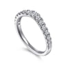 Curved Wedding Ring in 14k White Gold with Round Natural Diamond at Gabriel & Co.