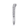 Curved Wedding Ring in 14k White Gold with Round Natural Diamond at Gabriel & Co.