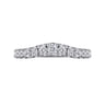 Curved Wedding Ring in 14k White Gold with Round Natural Diamond at Gabriel & Co.