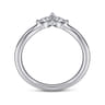 Curved Wedding Ring in 14k White Gold with Marquise Natural Diamond at Gabriel & Co.
