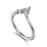 Curved Wedding Ring in 14k White Gold with Marquise Natural Diamond at Gabriel & Co.