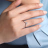 Curved Wedding Ring in 14k White Gold with Marquise Natural Diamond at Gabriel & Co.