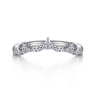Curved Wedding Ring in 14k White Gold with Marquise Natural Diamond at Gabriel & Co.
