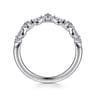 Curved Wedding Ring in 14k White Gold with Marquise Natural Diamond at Gabriel & Co.