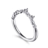 Curved Wedding Ring in 14k White Gold with Marquise Natural Diamond at Gabriel & Co.