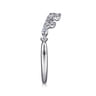Curved Wedding Ring in 14k White Gold with Marquise Natural Diamond at Gabriel & Co.