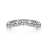 Curved Wedding Ring in 14k White Gold with Marquise Natural Diamond at Gabriel & Co.
