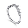 Curved Wedding Ring in 14k White Gold with Marquise Natural Diamond at Gabriel & Co.