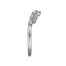 Curved Wedding Ring in 14k White Gold with Marquise Natural Diamond at Gabriel & Co.