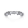 Curved Wedding Ring in 14k White Gold with Marquise Natural Diamond at Gabriel & Co.