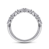 Curved Wedding Ring in 14k White Gold with Marquise Natural Diamond at Gabriel & Co.