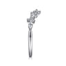 Curved Wedding Ring in 14k White Gold with Marquise Natural Diamond at Gabriel & Co.
