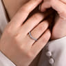 Curved Wedding Ring in 14k White Gold with Marquise Natural Diamond at Gabriel & Co.