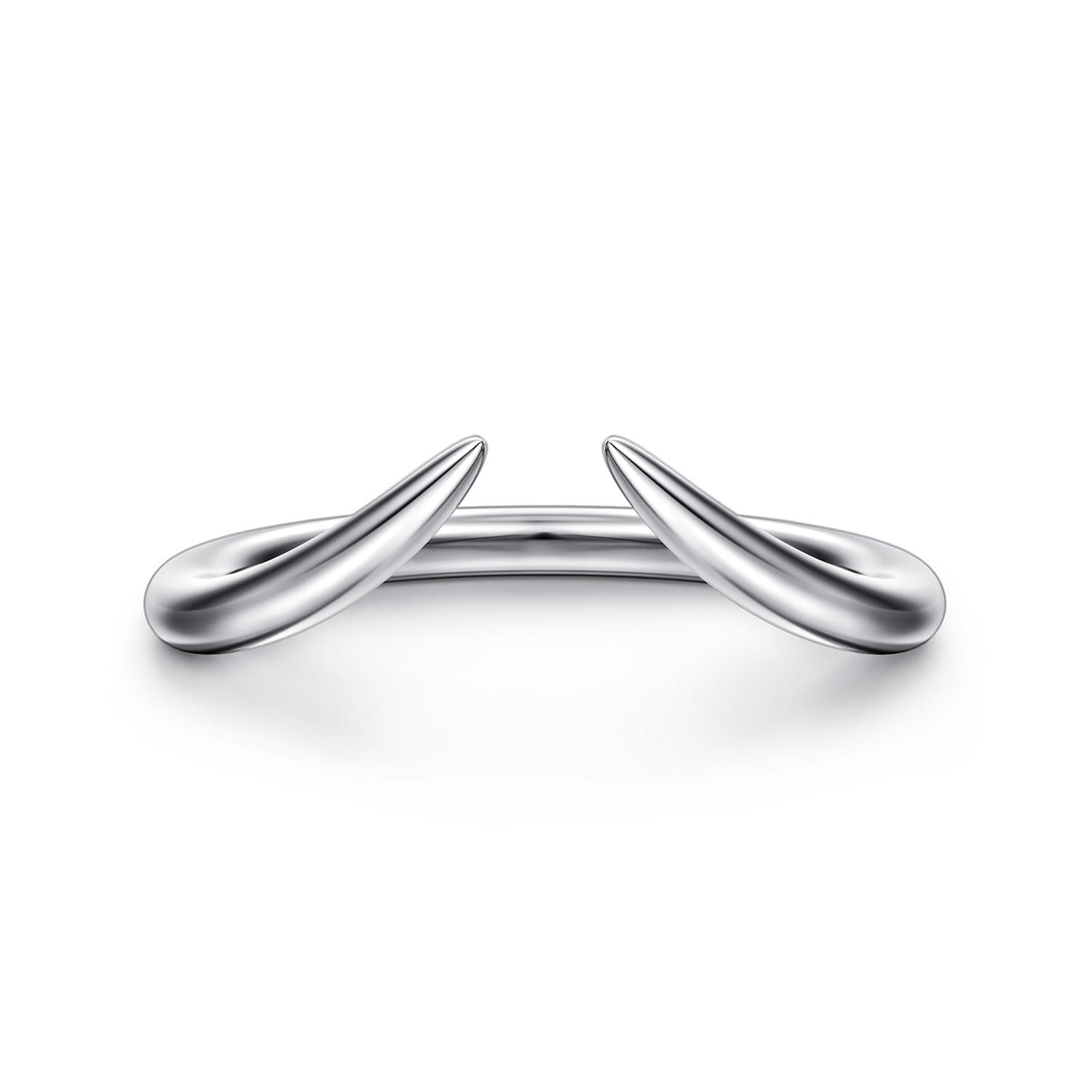 Open Ring Wedding Ring in 14k White Gold with   at Gabriel & Co. - Shot 1