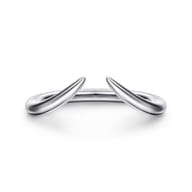 Curved 14K White Gold Open Anniversary Band