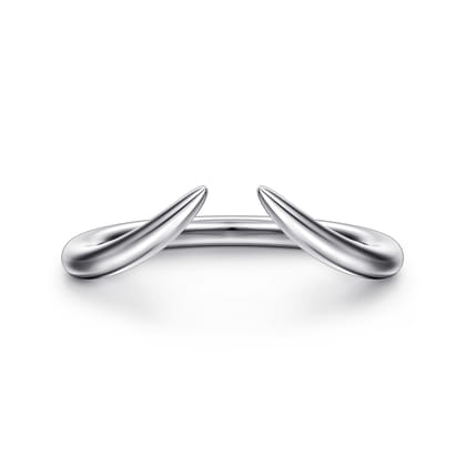 Curved 14K White Gold Open Anniversary Band