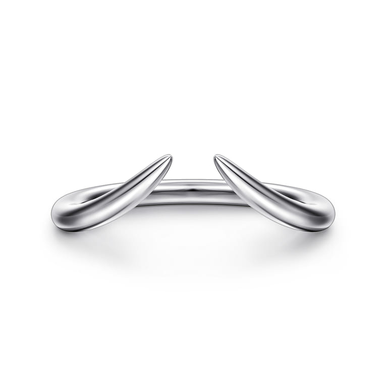 Open Ring Wedding Ring in 14k White Gold with   at Gabriel & Co. - Shot 1