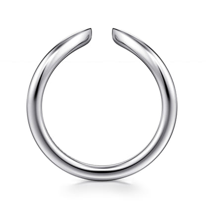 Curved 14K White Gold Open Anniversary Band
