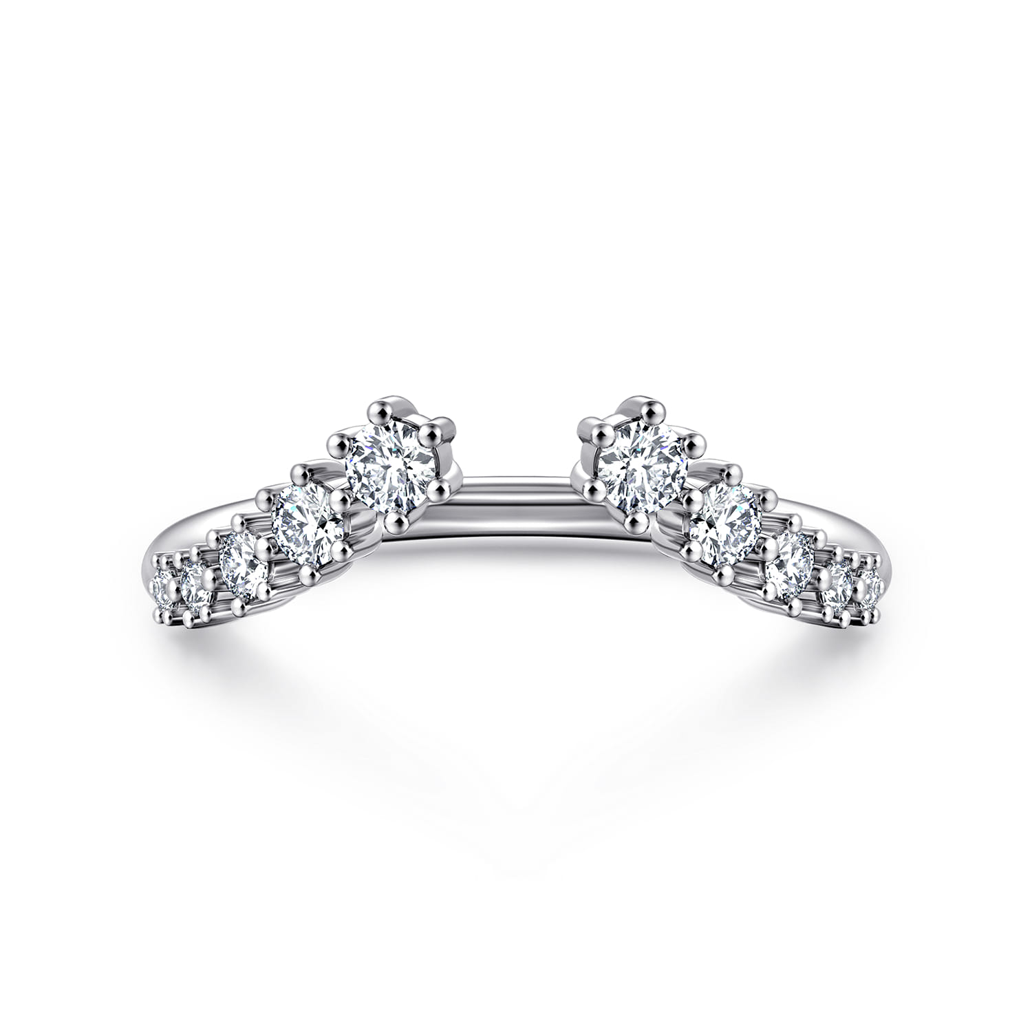 Open Ring Wedding Ring in 14k White Gold with Round Natural Diamond at Gabriel & Co. - Shot 1