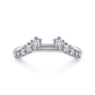 Curved 14K White Gold Open Diamond Anniversary Ring