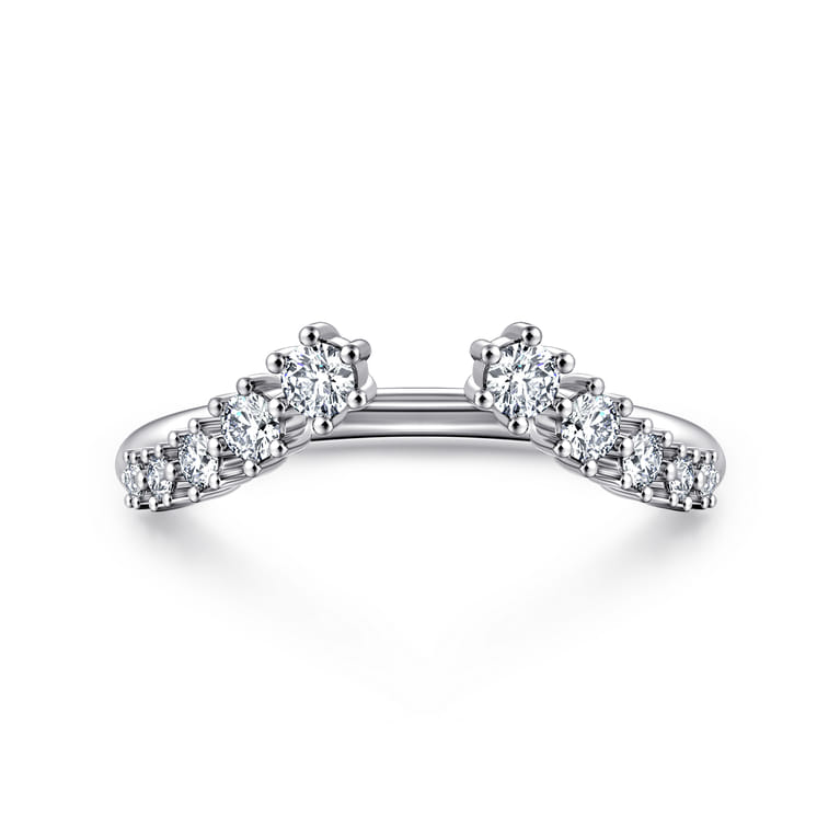 Open Ring Wedding Ring in 14k White Gold with Round Natural Diamond at Gabriel & Co. - Shot 1