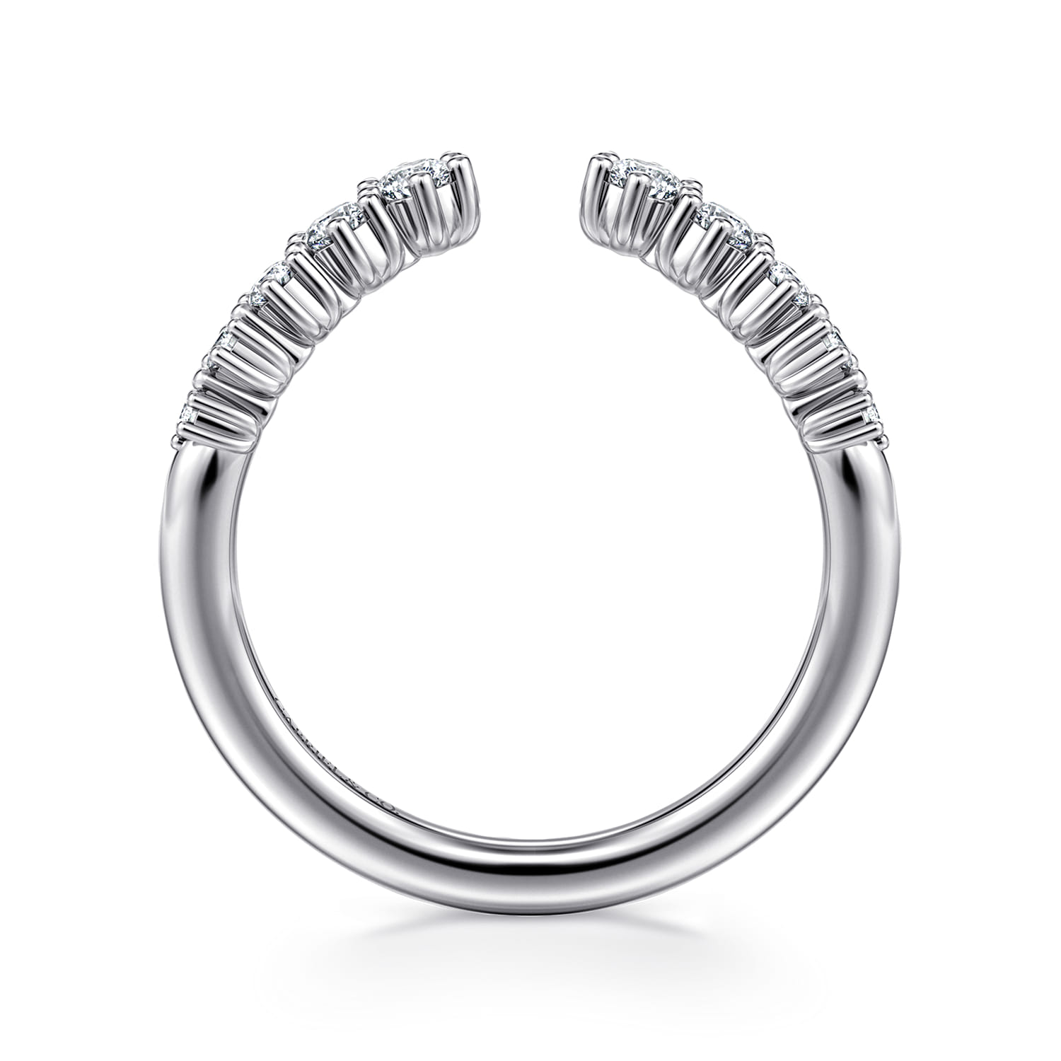 Open Ring Wedding Ring in 14k White Gold with Round Natural Diamond at Gabriel & Co. - Shot 2
