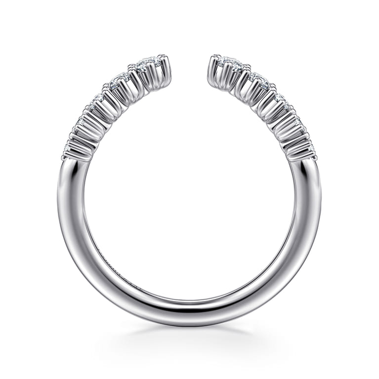 Open Ring Wedding Ring in 14k White Gold with Round Natural Diamond at Gabriel & Co. - Shot 2