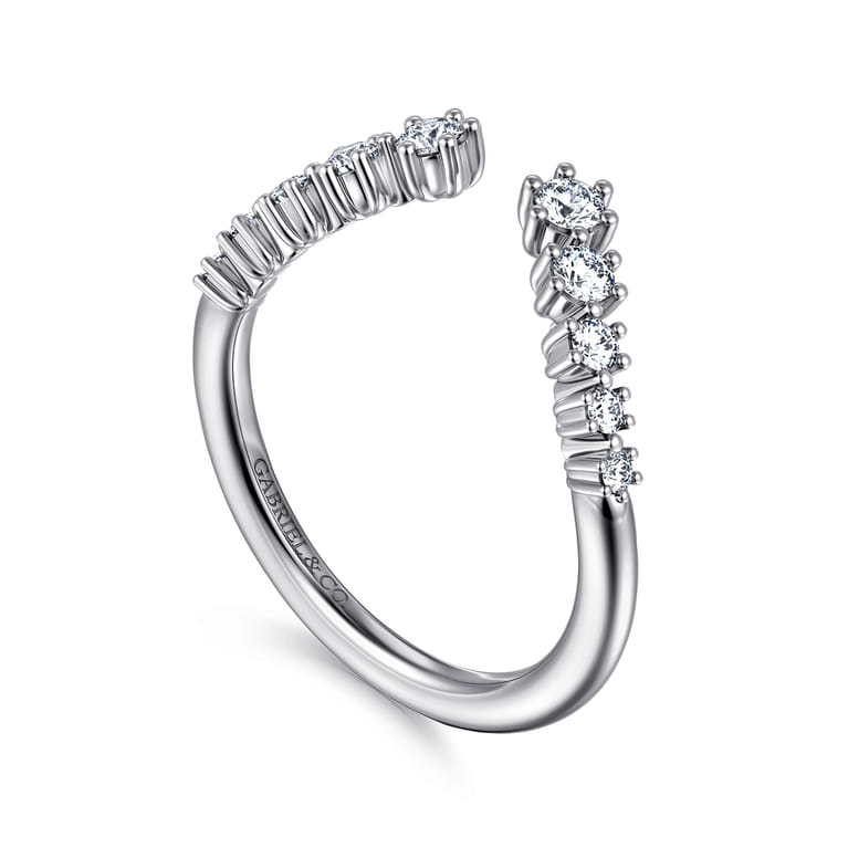 Open Ring Wedding Ring in 14k White Gold with Round Natural Diamond at Gabriel & Co. - Shot 3