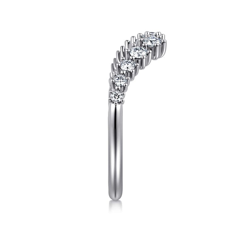 Open Ring Wedding Ring in 14k White Gold with Round Natural Diamond at Gabriel & Co. - Shot 4