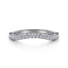 Curved Wedding Ring in 14k White Gold with Round Natural Diamond at Gabriel & Co.