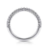 Curved Wedding Ring in 14k White Gold with Round Natural Diamond at Gabriel & Co.