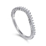 Curved Wedding Ring in 14k White Gold with Round Natural Diamond at Gabriel & Co.