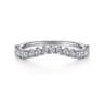 Curved Wedding Ring in 14k White Gold with Round Natural Diamond at Gabriel & Co.
